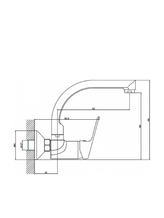 Inter Ceramic Αναμεικτική Μπαταρία Μπανιέρας