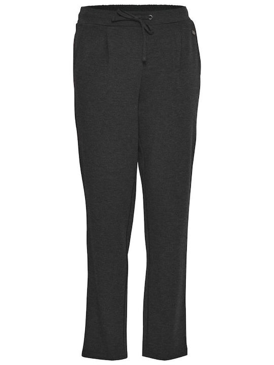 Women's Fabric Trousers with Elastic Gray