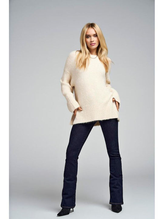 Blush Γυναικείο Jean Παντελόνι Καμπάνα Dark Blue