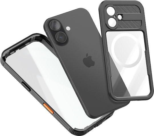 Shellbox Full Waterproof Case iPhone 17 Magsafe Shockproof Hand Strap Black