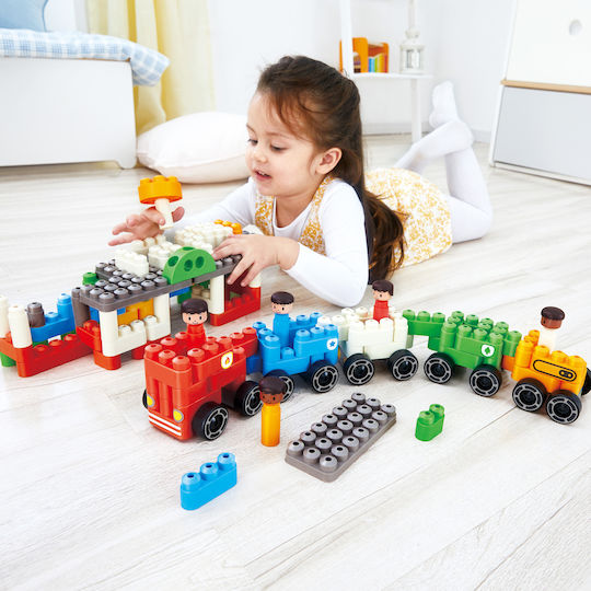 Hape Τουβλάκια PolyM Vehicle για 2-6 Ετών 130τμχ