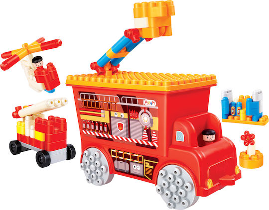Hape Cuburi De Construit Fire Truck Pentru 1.5+ Ani 106 Bucăți