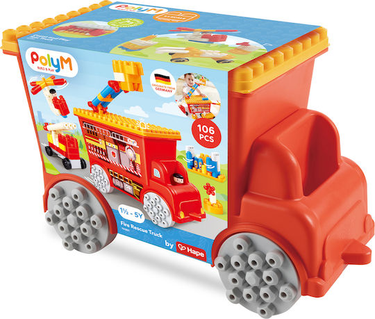Hape Cuburi De Construit Fire Truck Pentru 1.5+ Ani 106 Bucăți