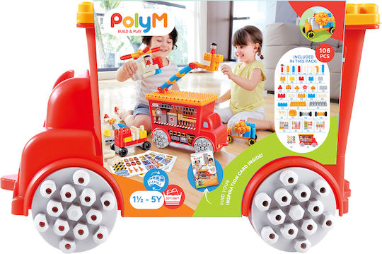 Hape Cuburi De Construit Fire Truck Pentru 1.5+ Ani 106 Bucăți