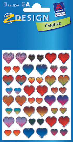 Avery Zweckform 3D Herz Sticker Bogen 106402 1462012 4004182552094