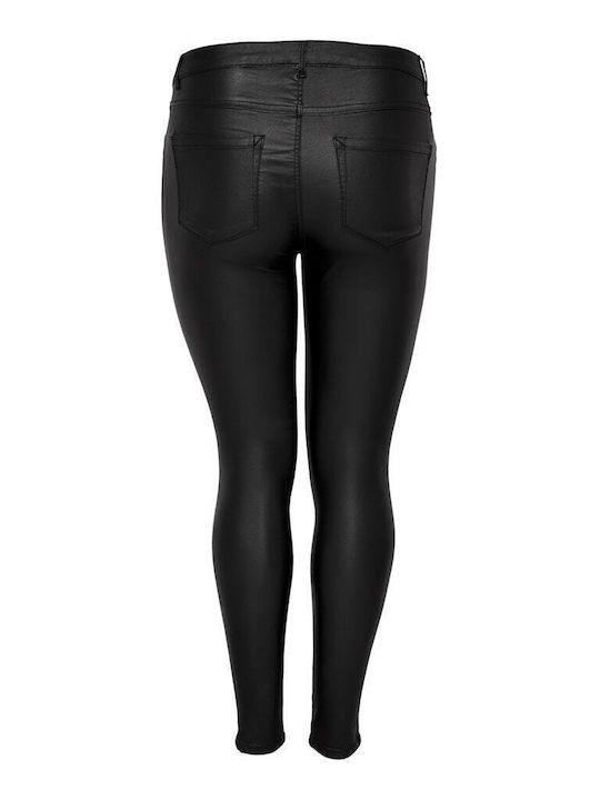 Damen Hoch tailliert Stoff Hose in Enger Passform Schwarz