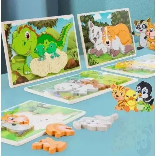Lemnos Puzzle pentru Copii cu Îmbinări 8buc Spring