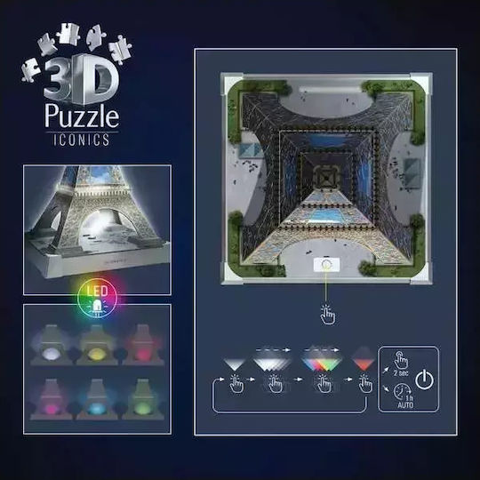Kids Puzzle 3D Iconics Eiffel Tower Night Edition 216pcs Ravensburger