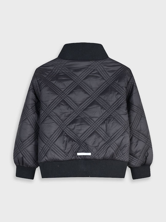 Kids Quilted Short Black Jacket