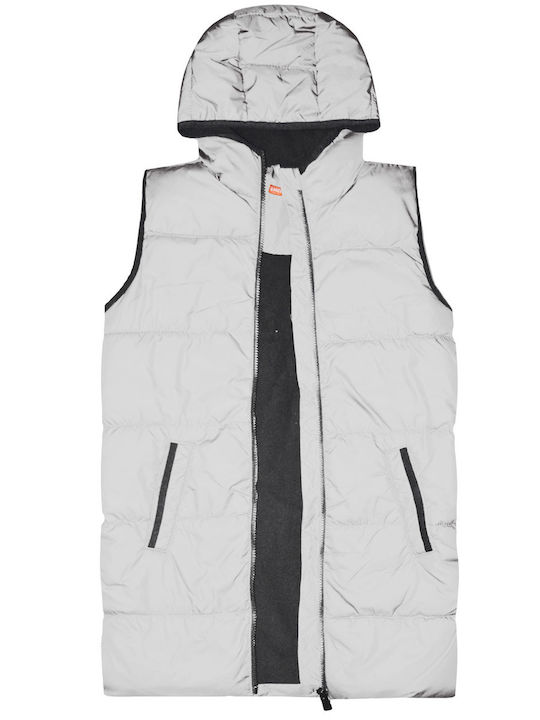 Kids' Casual Jacket Sleeveless Long with Hood Black