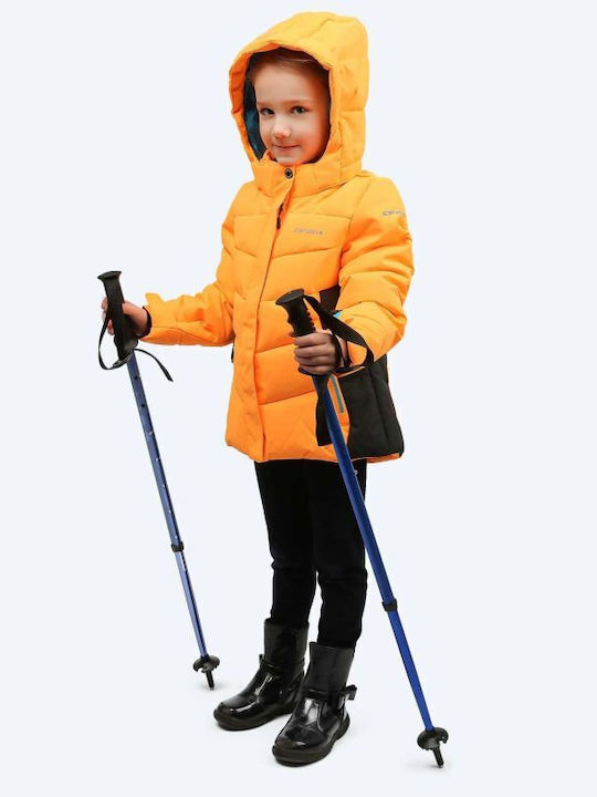Kids' Quilted Jacket Short with Hood Orange