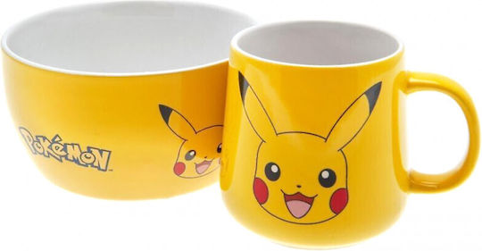 GB eye Σετ Πρωίνου Pokemon Pikachu Κούπα Κεραμική Κίτρινη 380ml