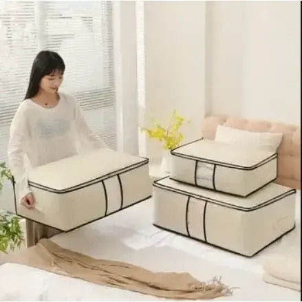 Tpster material textil Husă pentru Haine în Culoare Bej 60x45x30cm 1buc