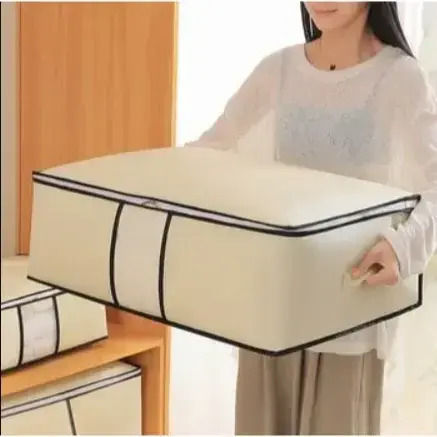 Tpster material textil Husă pentru Haine în Culoare Bej 60x45x30cm 1buc