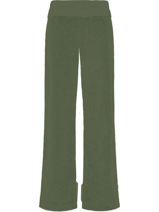 Damen Stoff Hose in Geradem Schnitt Green