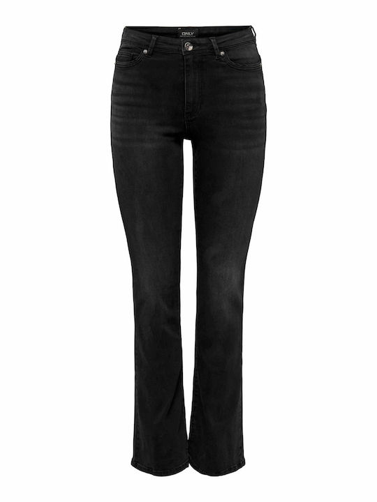 Wauw High Waist Women's Jean Trousers Flared Black