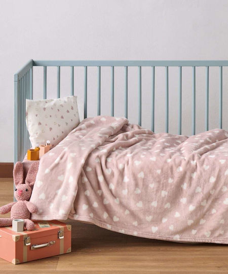 Kentia Κουβέρτα Κούνιας Amar Fleece Ροζ 100x140εκ.