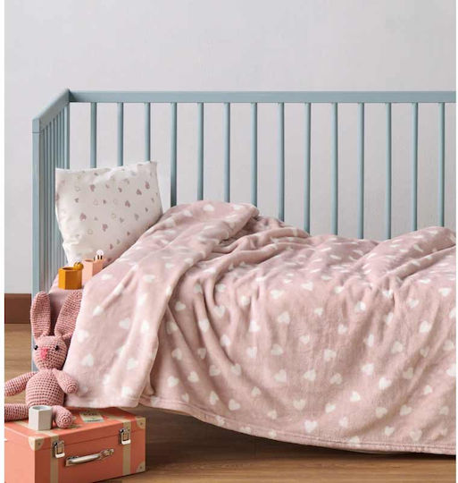 Kentia Κουβέρτα Κούνιας Amar Fleece Ροζ 100x140εκ.