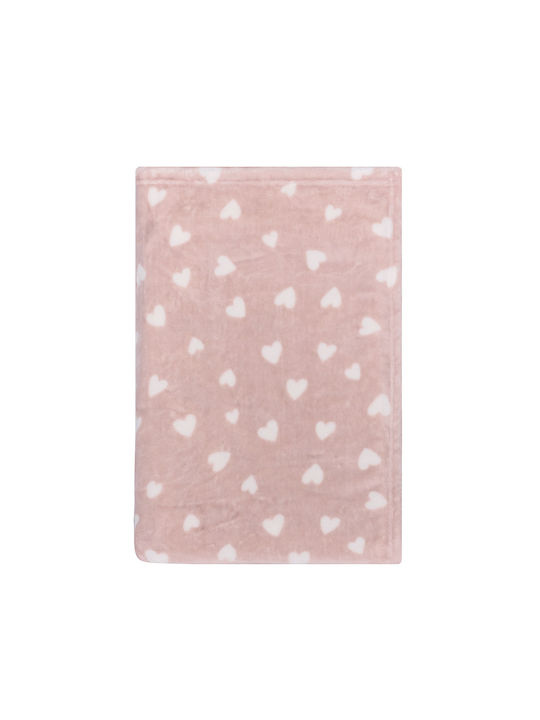 Kentia Blanket Cot Amar Fleece Pink 100x140cm