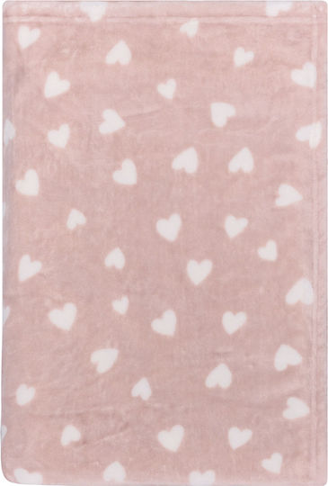 Kentia Κουβέρτα Κούνιας Amar Fleece Ροζ 100x140εκ.