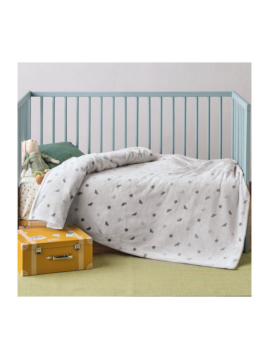 Kentia Blanket Cot Nube Fleece White 100x140cm