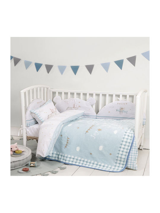 Nima Decke Kinderbett Samt Hellblau 110x140cm