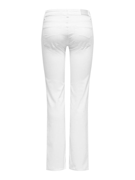 Reg Women's Jean Trousers in Straight Line White