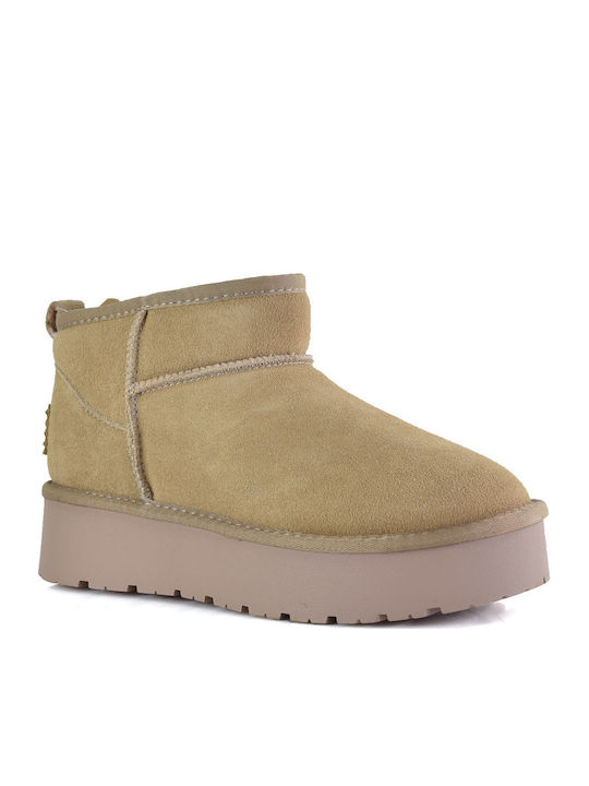 Ghete De Piele Dama Bej