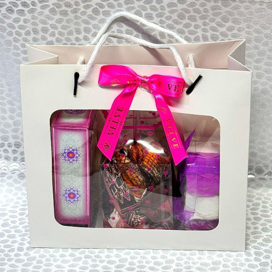 Pachet Tinky Zahoor Apă De Parfum Arabă Pentru Femei 50ml Eșarfă Cutie Săpun Trandafiri În Geantă De Fereastră Mov