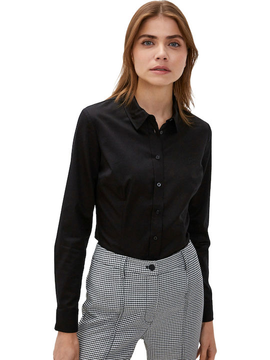 Women's Monochrome Long Sleeve Shirt Black
