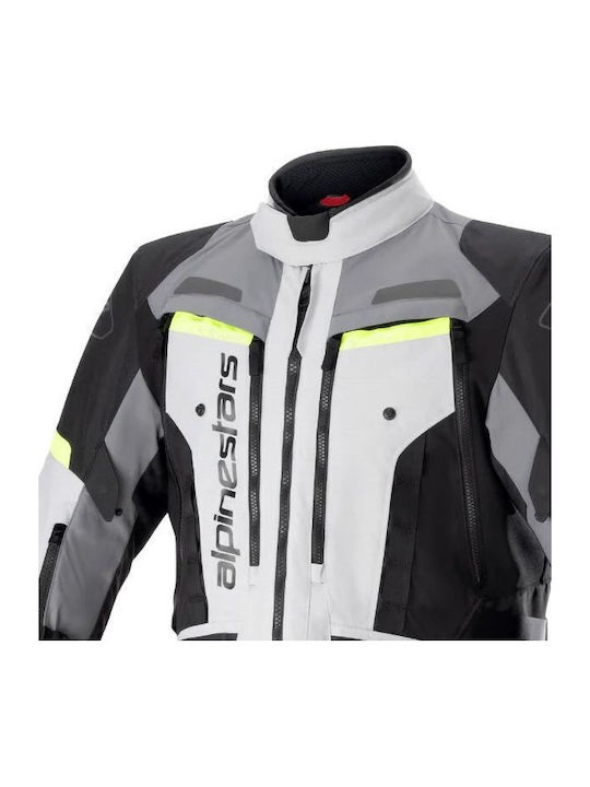 Alpinestars Bogota Pro Men's Motorcycle Jacket 4 Seasons Waterproof Ice Gray/Dark Gray/Yellow Fluo
