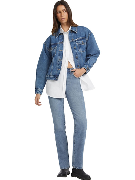 Langärmelig Damen Hemd White