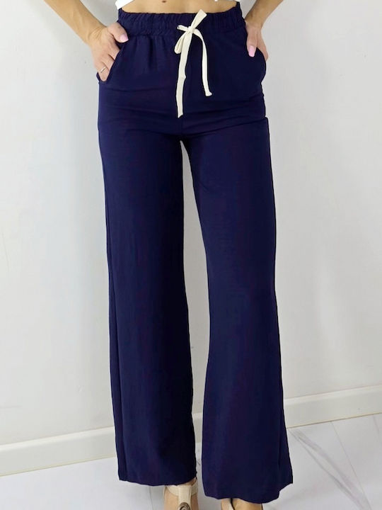 Damen Stoff Hose Marineblau