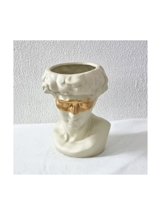 Velve Διακοσμητικό Βάζο Κεραμικό Εκρού 22x22xΥ22cm
