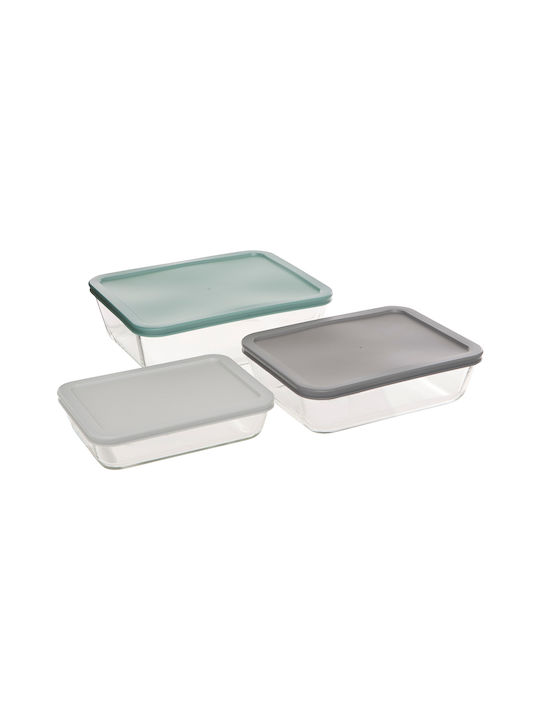5Five Cutie pentru Mâncare Sticlă Transparent 3buc