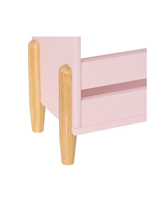Kids Wooden Bookcase Pink 61.5x18.5x100cm
