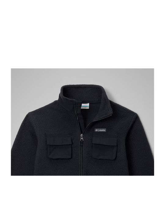 Kids Cardigan Fleece Black Ridge