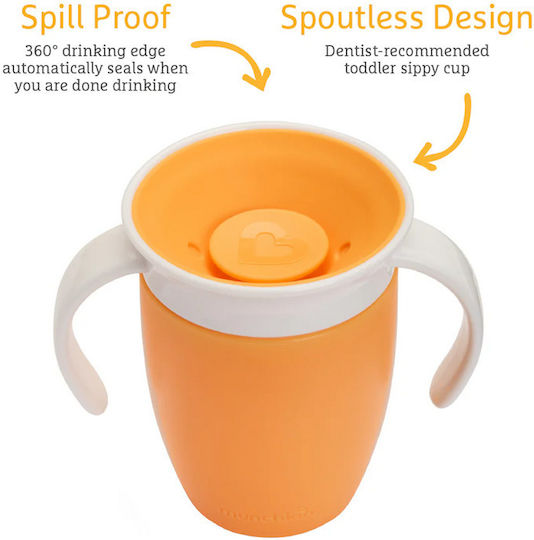 Munchkin Toddler Cup Miracle 360° Trainer Cup Plastic Orange 207ml For 6m+