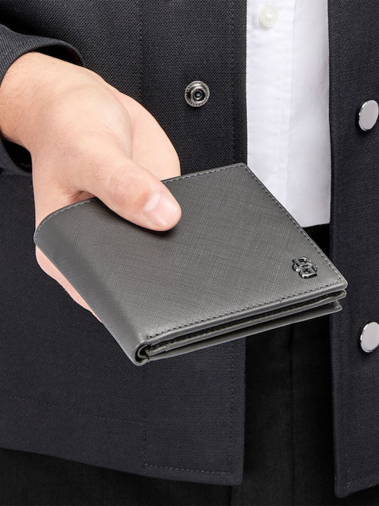 Leather Men's Wallet Classic Gray