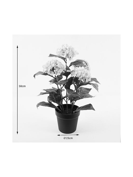 Decorative Potted Plant Hydrangea Inart White Φ35x50cm