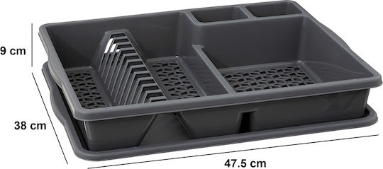 5Five Στραγγιστήρι Νεροχύτη Πλαστικό Γκρι 47.5x38x9cm