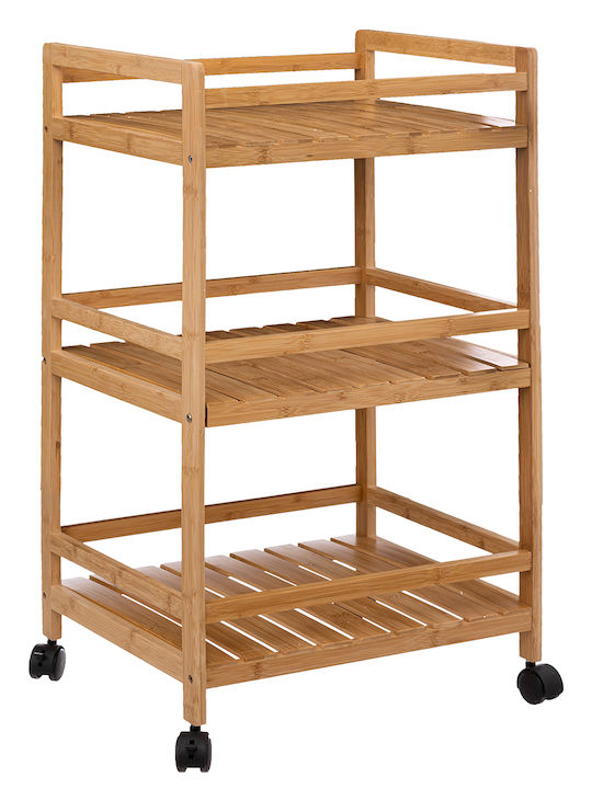5Five Τρόλεϊ Κουζίνας Ξύλινο 3 Θέσεων Καφέ 45x38x80cm