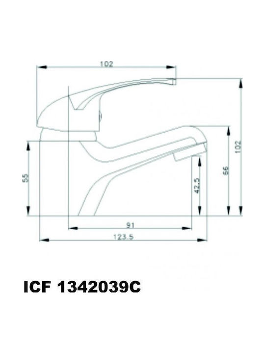 Inter Ceramic Αναμεικτική Μπαταρία Νιπτήρα Ασημί