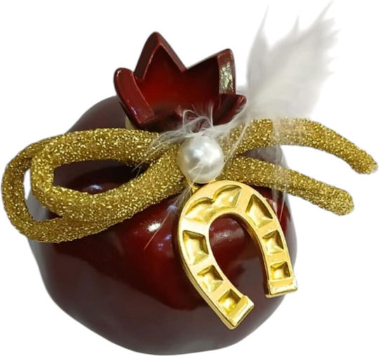 Kalliopi Silver Hanging Lucky Charm Pomegranate Red Ceramic 2026 7x7cm 1pcs