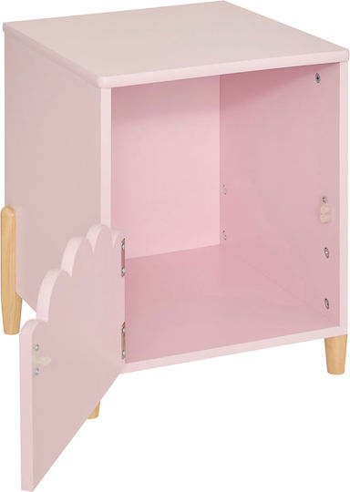 Wooden Kids Bedside Table Pink 35.5x33x40cm