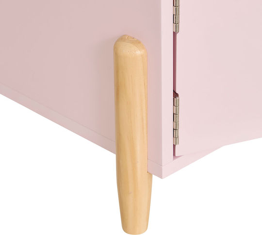 Wooden Kids Bedside Table Pink 35.5x33x40cm