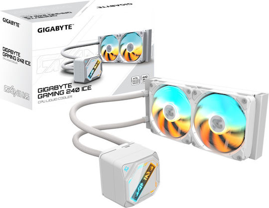 Gigabyte GAMING 240 ICE Water Cooling System AIO CPU With 2 Fans 120mm White