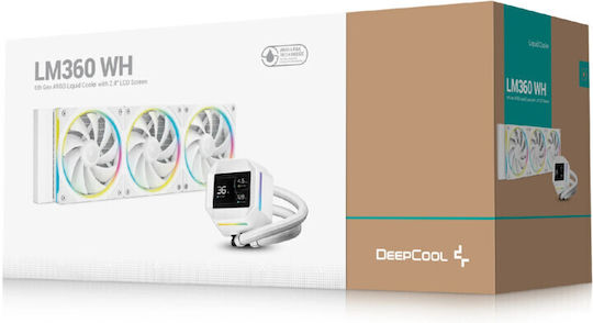 Deepcool LM360 Υδρόψυξη AIO CPU με 3 Ανεμιστήρες 120mm και ARGB Φωτισμό Λευκή