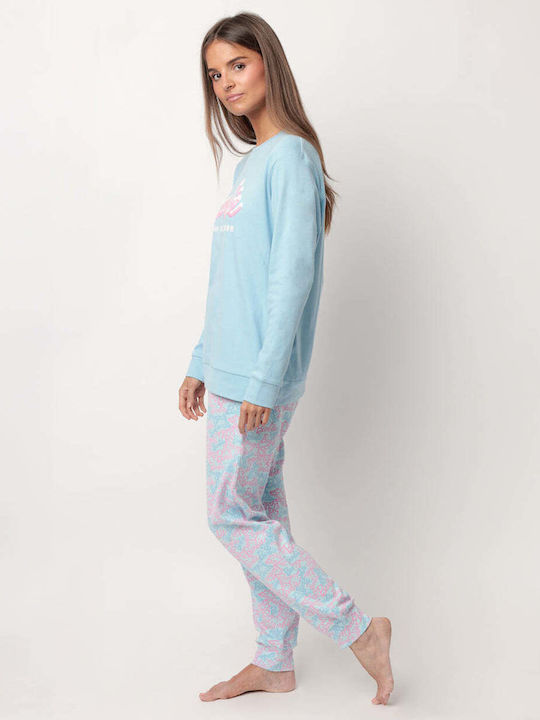 Admas Set Pijamale pentru Femei Light Blue