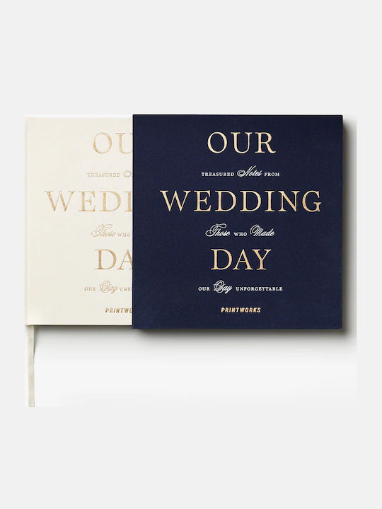 Wedding Guest Book Printworks Our Wedding Day Navy Blue